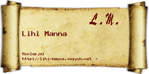 Lihi Manna névjegykártya
